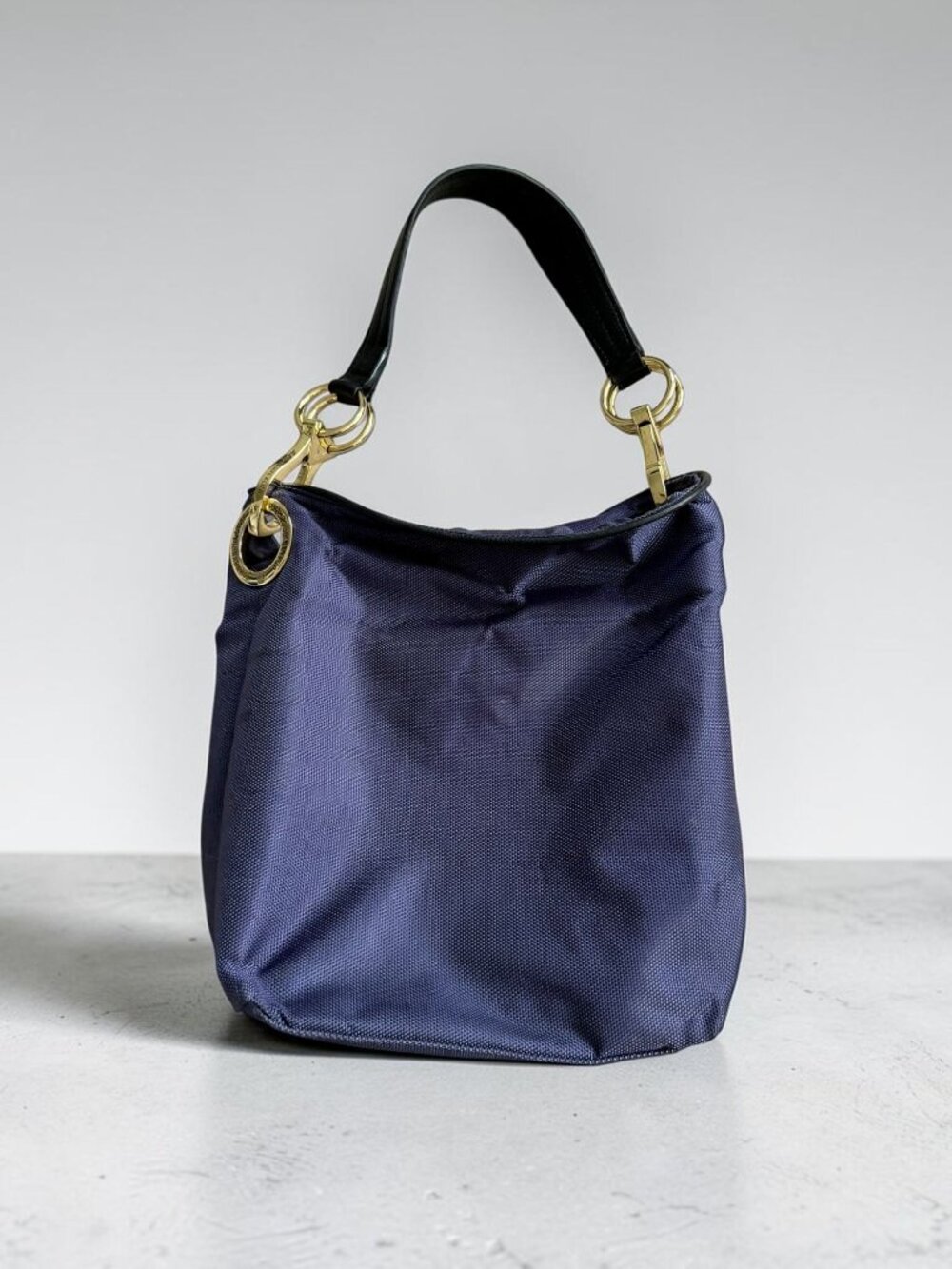 JPK Nylon Navy Blue Bucket Shoulder Handbag Bag